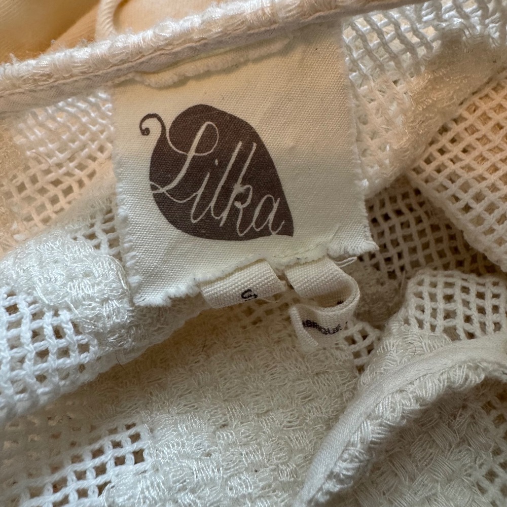 Boho Coachella Festival Lilka Anthropologie Poncho Top Small Cream - Picture 5 of 5